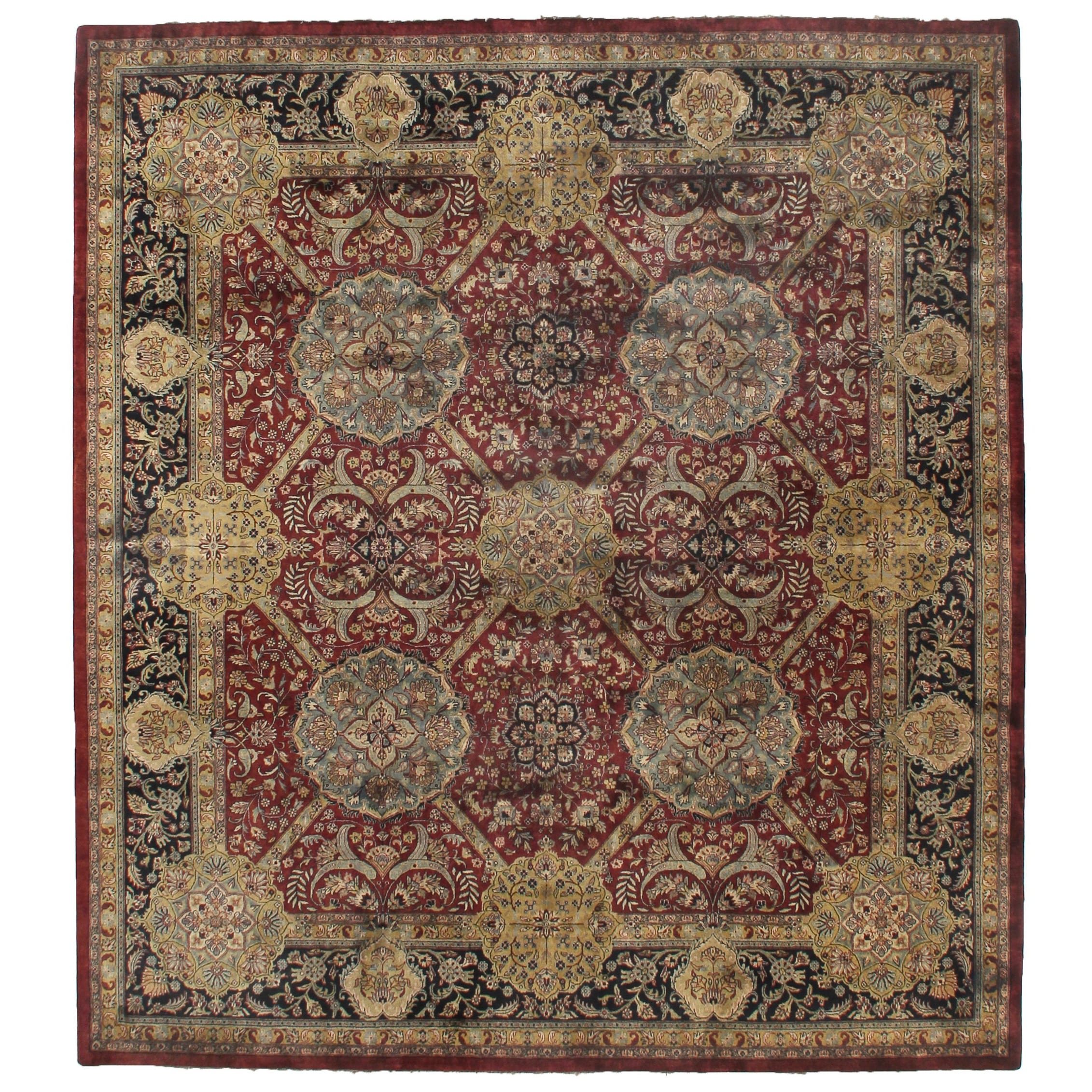 Super Lavar Hand Knotted New Zealand Wool Maroon Area Rug 3 X 8
