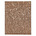 Super Tibetan Hand Knotted Wool Bamboo Silk Chocolate Area Rug 86 X 106