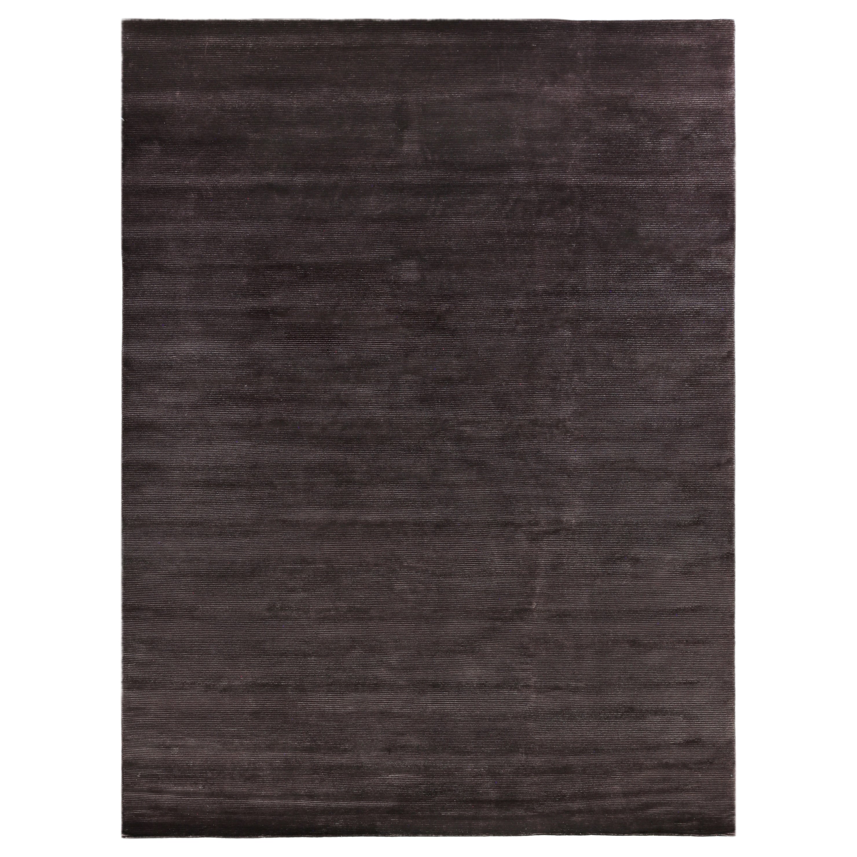 Super Tibetan Hand Knotted Wool Bamboo Silk Chocolate Area Rug 9 X 12