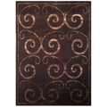 Super Tibetan Hand Knotted Wool Bamboo Silk Dark Chocolate Area Rug
