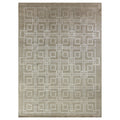 Super Tibetan Hand Knotted Wool Bamboo Silk Taupe Area Rug 9 X 12