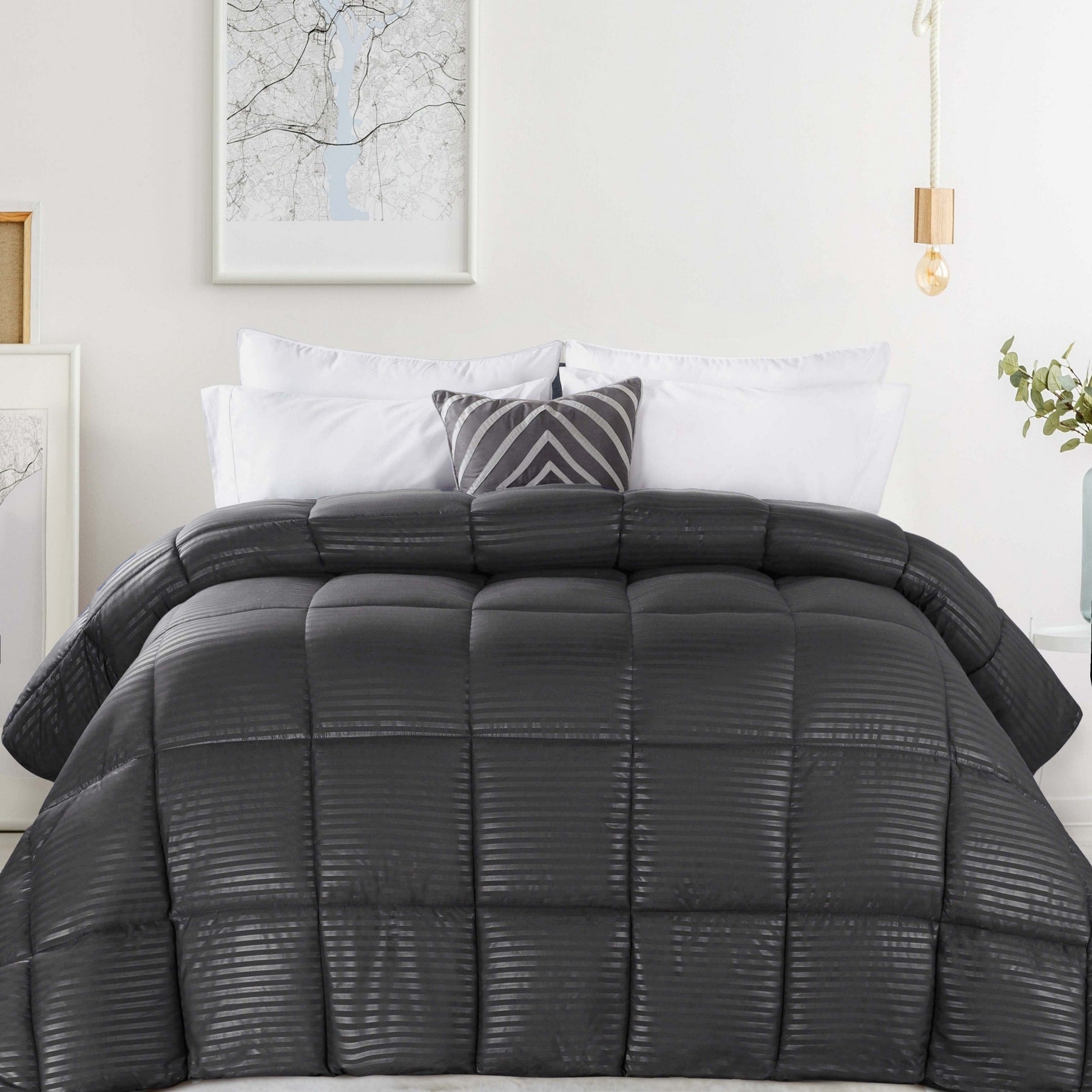 Superior All Season Stripe Down Alternative Hypoallergenic Comforter