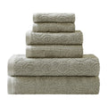 Superior 100 Cotton Jacquard 6 Piece Denim Wash Towel Set