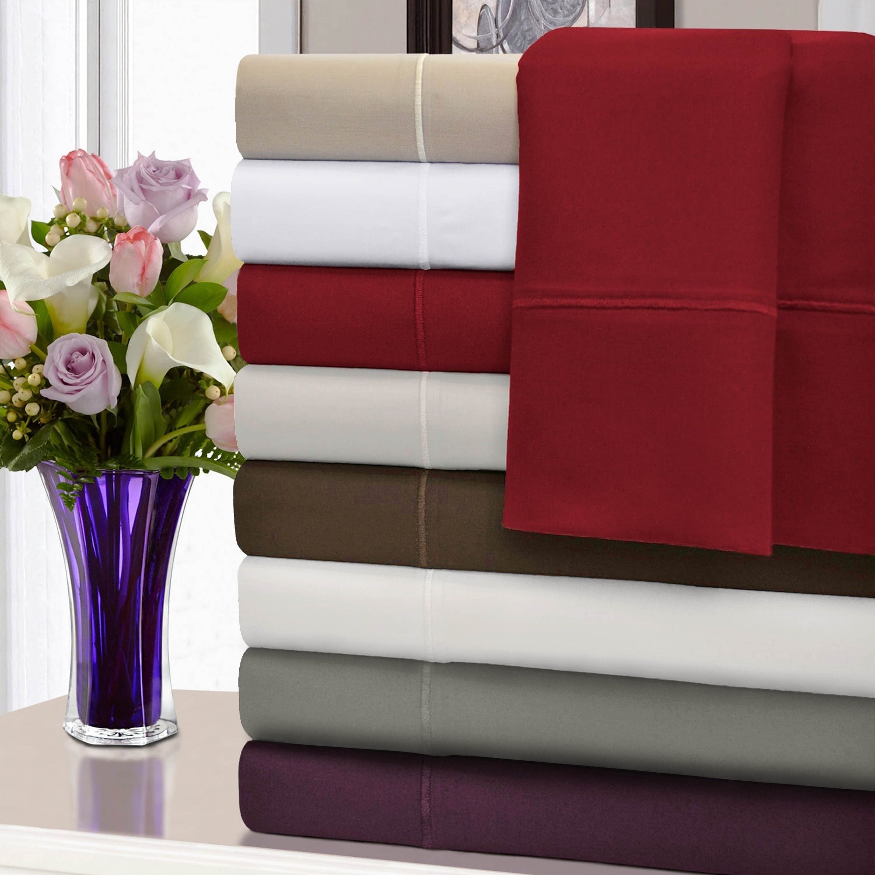 Superior 1500 Thread Count Cotton Marrow Stitch Pillowcase Set Set Of 2