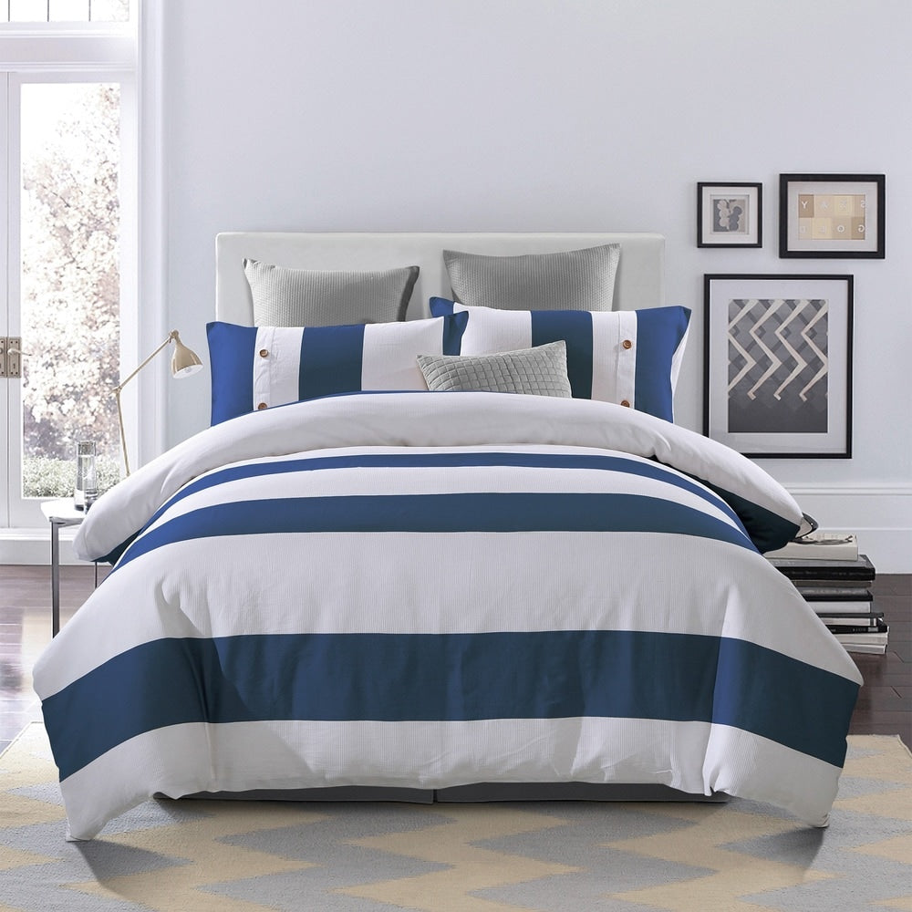 Superior Addison 300 Thread Count Embroidered Cotton Duvet Cover Set