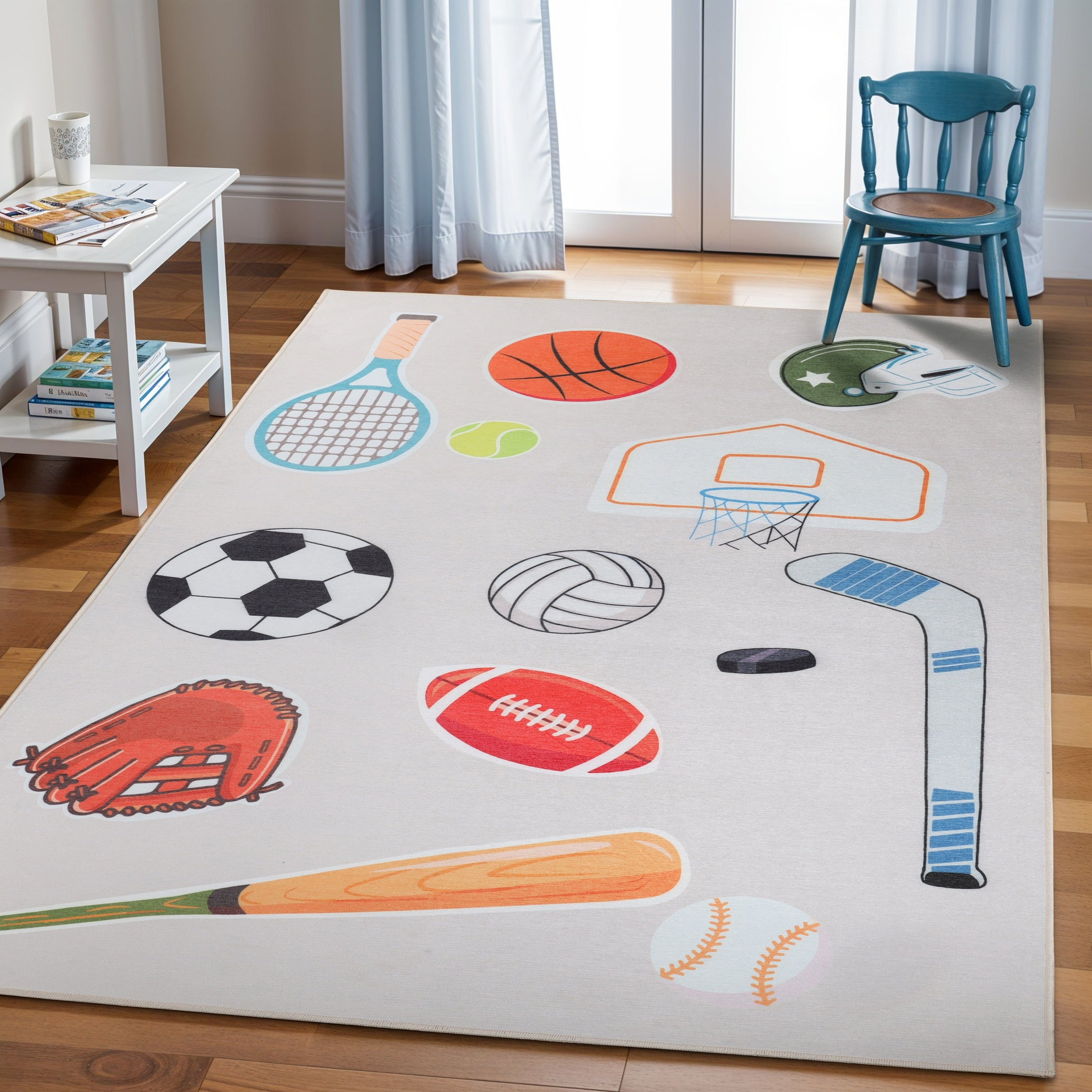 Superior All Star Kids Non Slip Area Rug