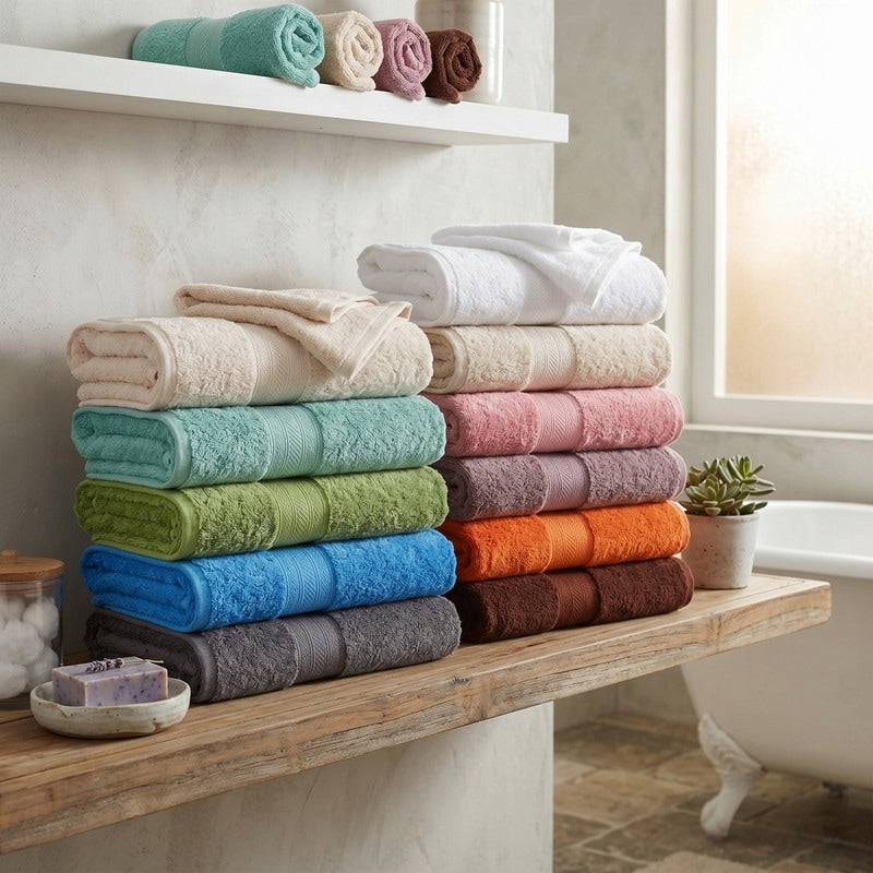 Superior Atlas Heavyweight Plush Absorbent Solid 3 Piece Cotton Towel Set