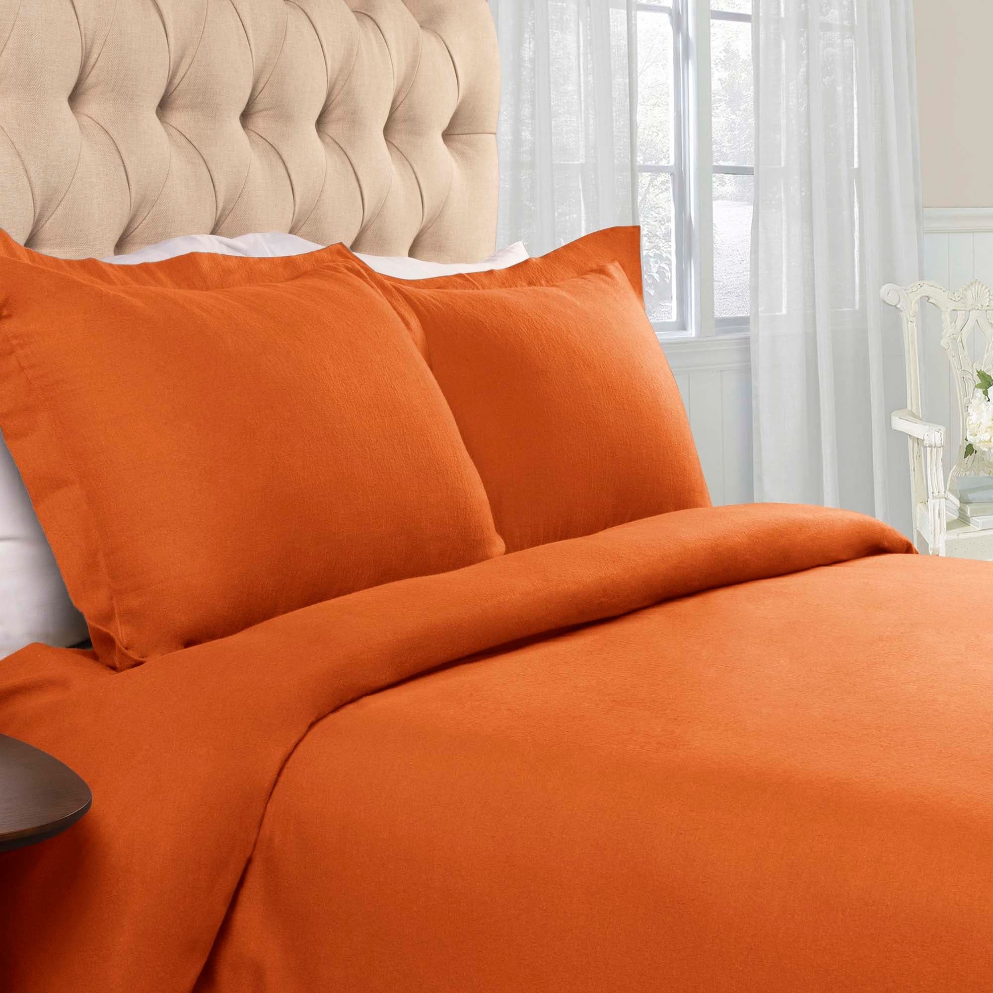 Superior Solid Cotton Flannel Duvet Cover Set