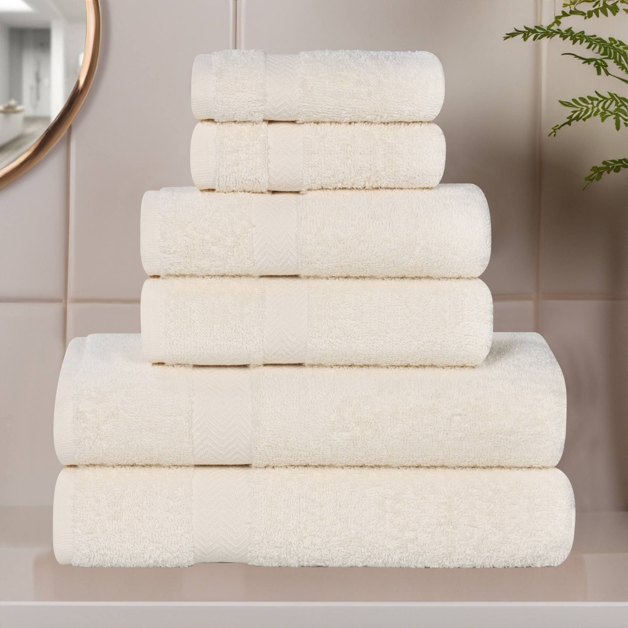 Superior 100 Percent Cotton Eco Friendly 6 Piece Towel Set