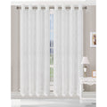 Superior Embroidered Imperial Trellis Sheer Grommet Curtain Panel Pair