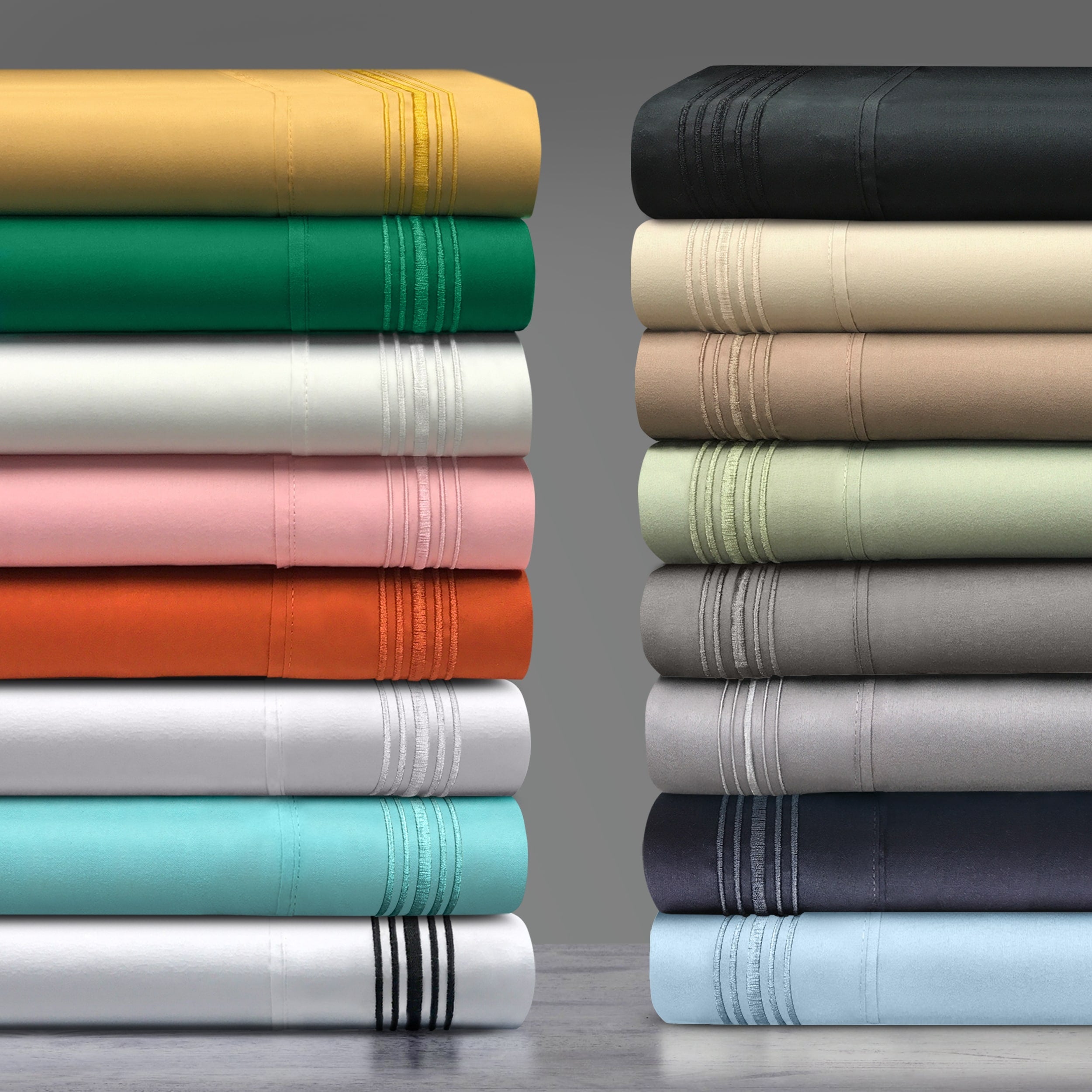 Superior Wrinkle Resistant Embroidered Microfiber Deep Pocket Sheet Set