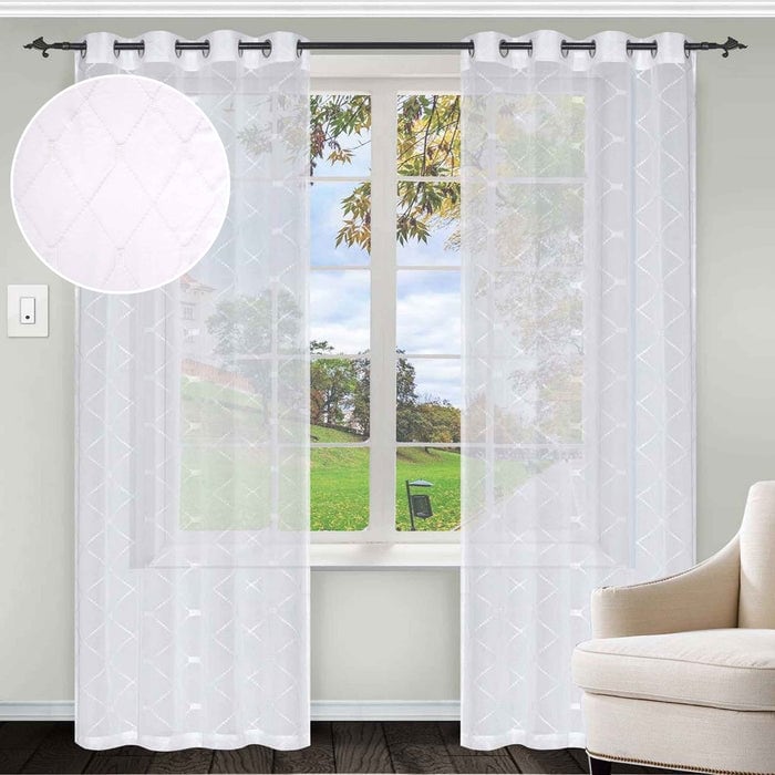 Miranda Haus Jacot Sheer Grommet Curtain Panel Pair