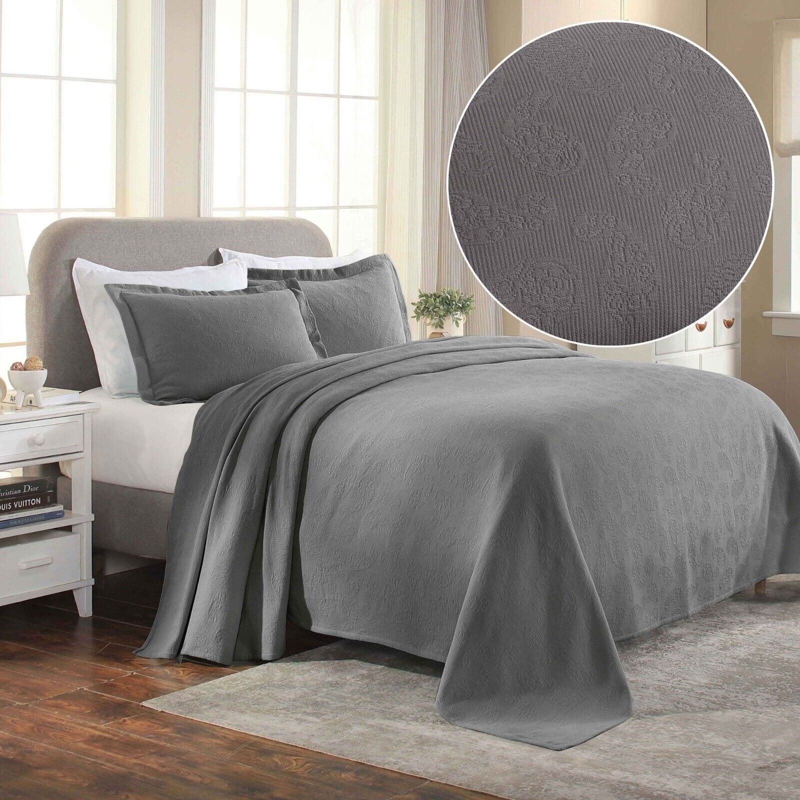 Superior Jacquard Matelasse Paisley Cotton Bedspread Set