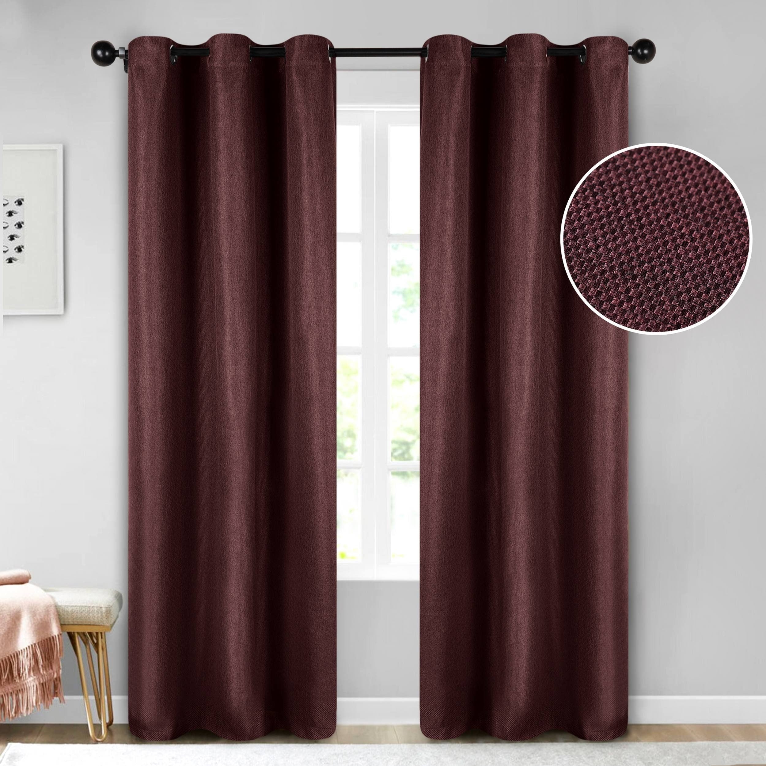 Miranda Haus Jaxon Thermal Blackout Grommet Curtain Panel Set