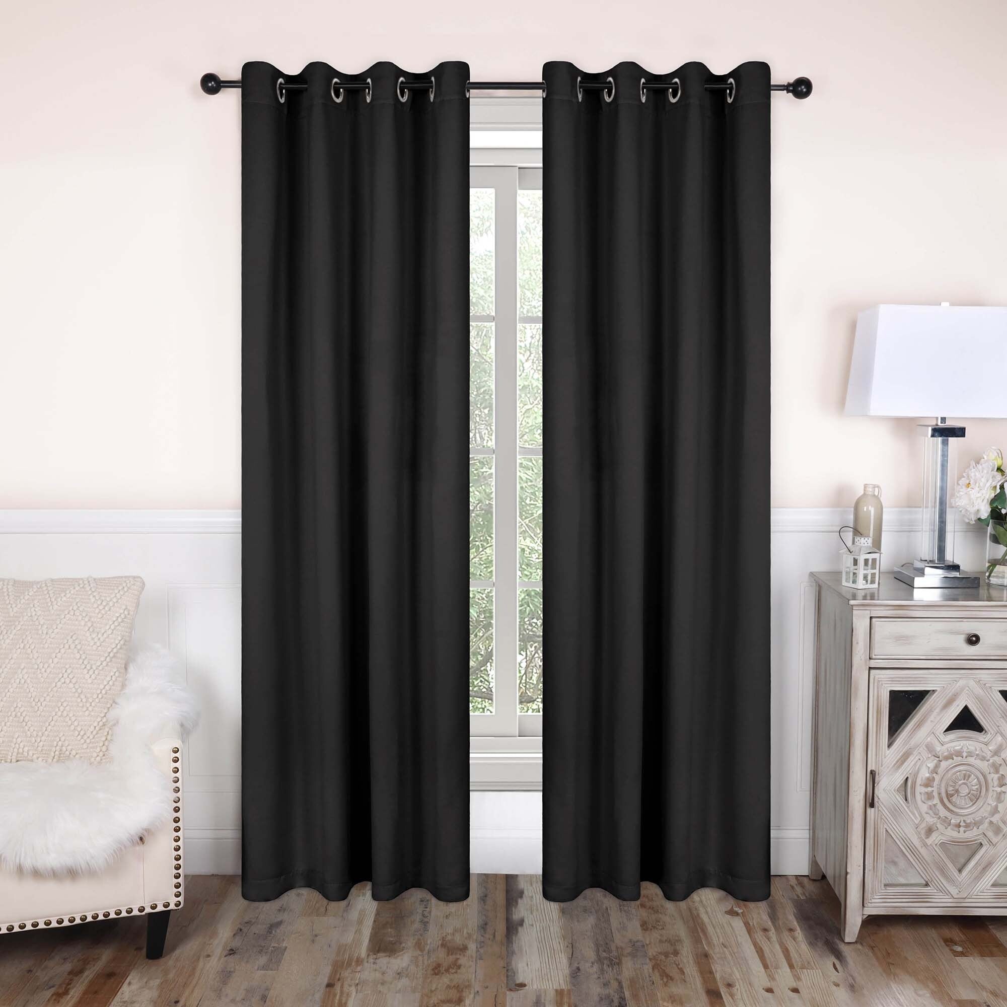 Superior Solid Insulated Thermal Blackout Grommet Curtain Panel Pair
