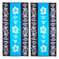 Superior Oversize Jacquard Cotton Beach Towels Hibiscus Blue Set Of 2
