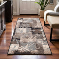 Miranda Haus Kelilah Non Slip Floral Patchwork Foldable Area Rug