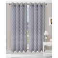 Superior Printed Trellis Sheer Grommet Curtain Panel Pair