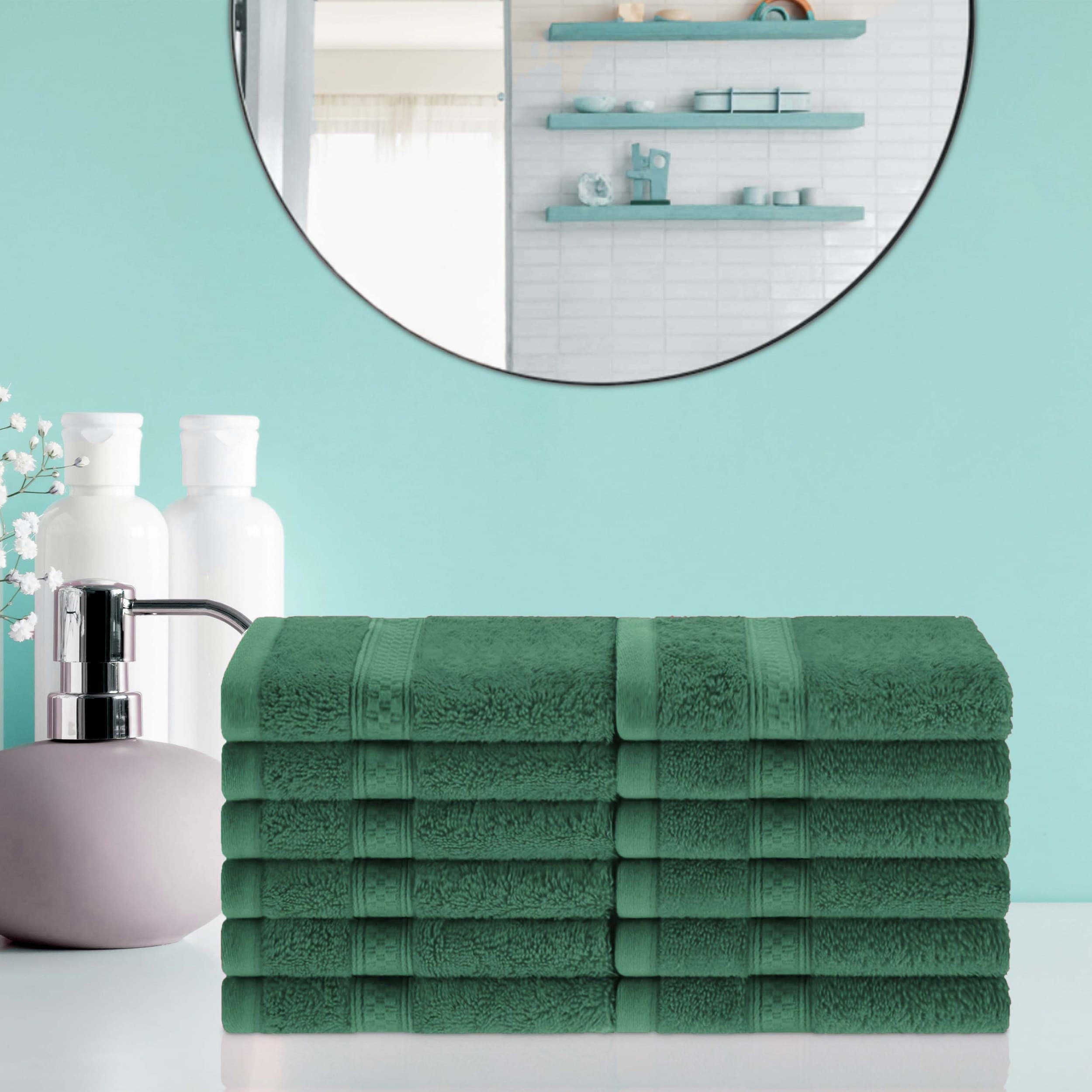 Superior Soft Absorbent Rayon From Bamboo And Cotton Face Towel Set Of 12