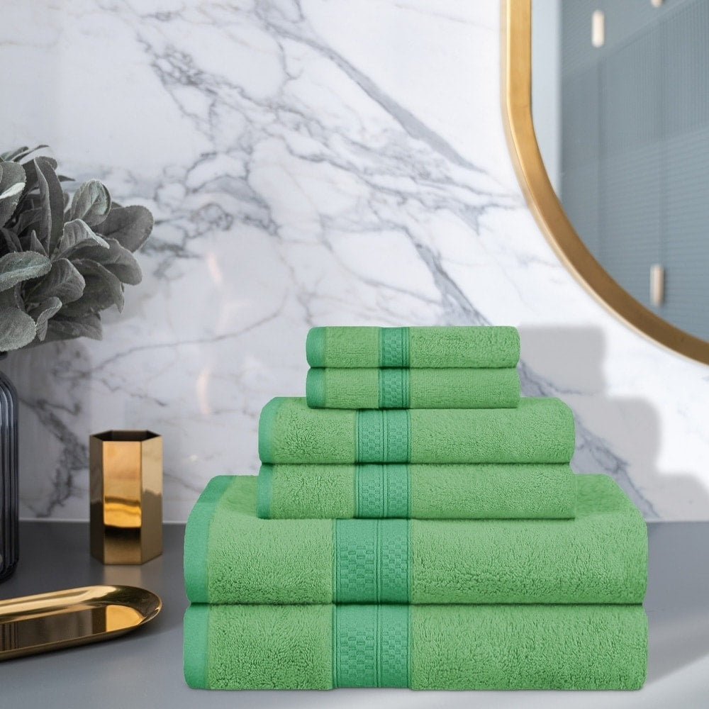 Superior Soft Absorbent Rayon From Bamboo And Cotton 6 Piece Towel Set