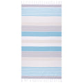 Miranda Haus Roxy Stripe Fouta Beach Towel With Tassels 35 X 68