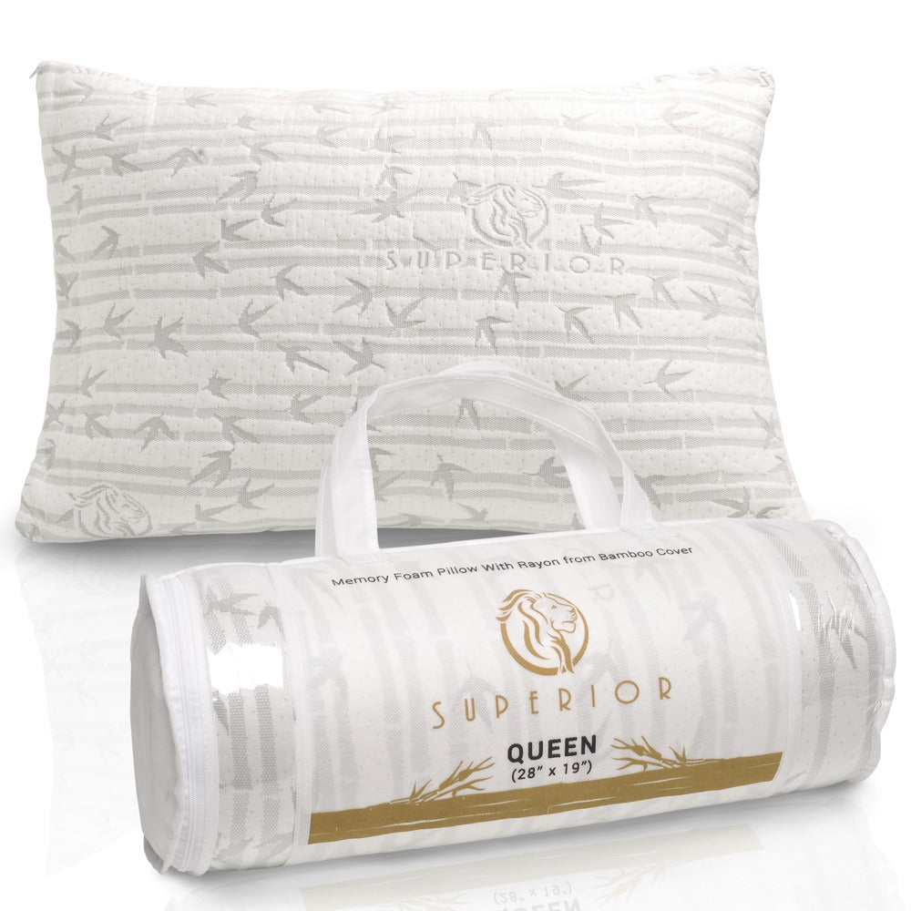 Superior Shredded Memory Foam Pillow With Rayon From Bamboo Cover