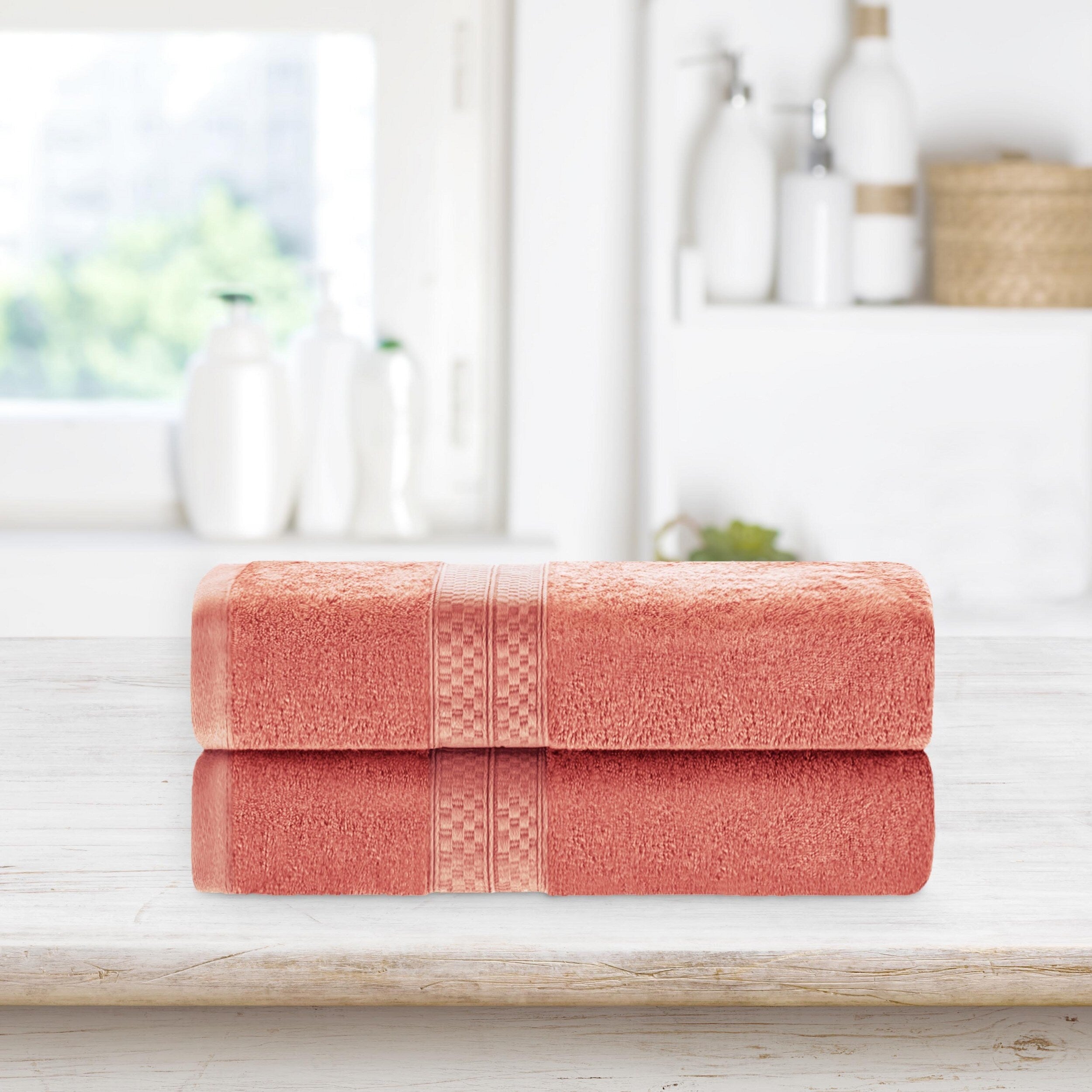 Superior Soft Absorbent Rayon From Bamboo And Cotton Bath Towel Set Of 2