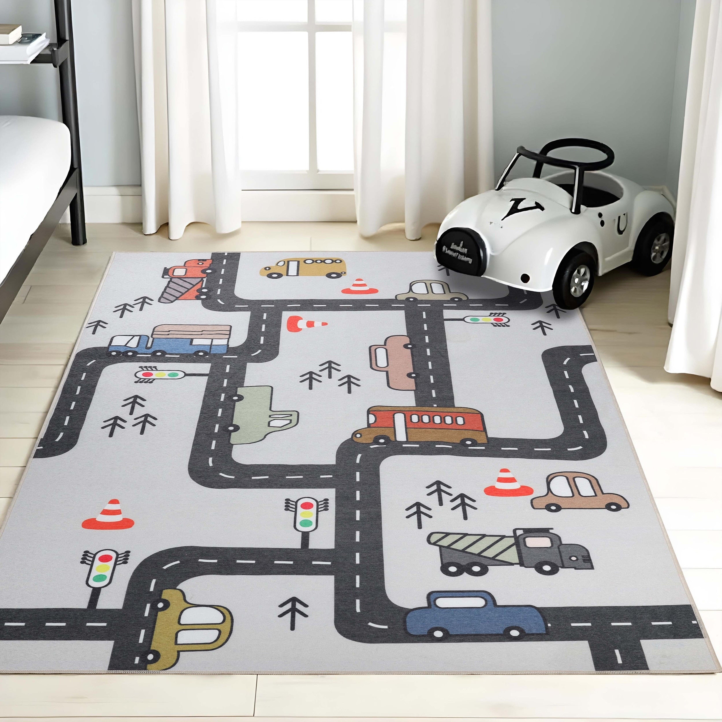Superior Kids Construction Zone Nonslip Area Rug