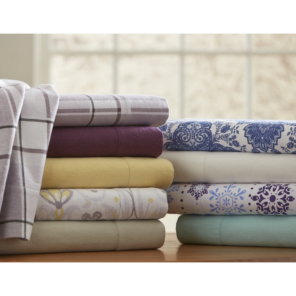 Superior Ultra Soft 200 Gsm Heavyweight Flannel Solid Or Print Deep Pocket Cotton Sheet Set