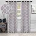 Miranda Haus Labrea Damask Jacquard Grommet Curtain Panel Set Of 2