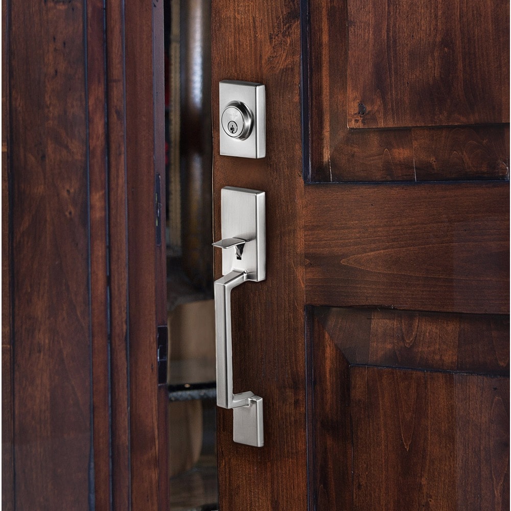 Sure Loc Stockholm Front Door Stainless Steel Handle Set With Interior Lever