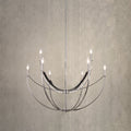 Sussex 40 Inch 9 Light Polished Nickel And Black Faux Leather Chandelier L 40.25 X W 40.25 X H 30.5 X M H 87.5