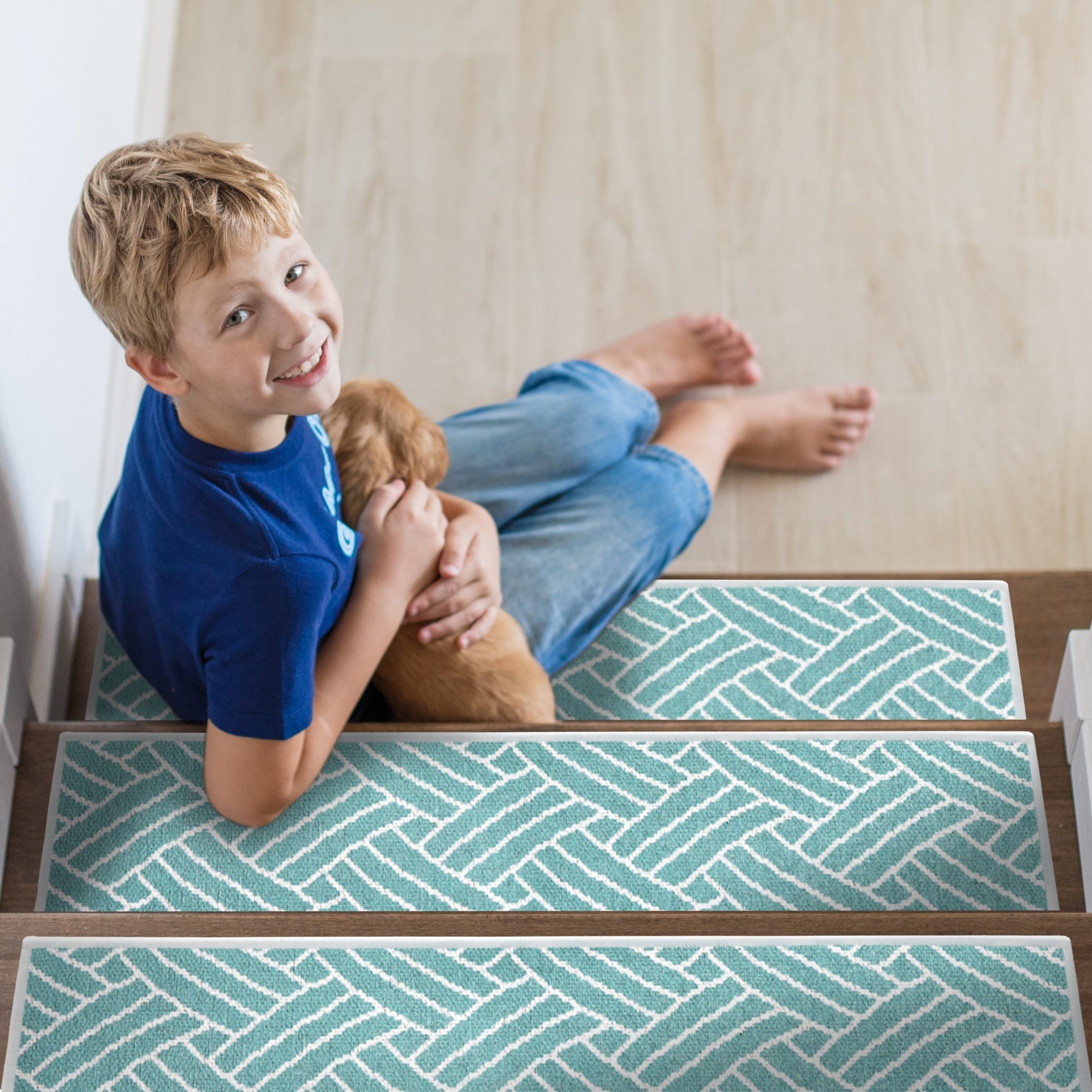 Sussexhome Sisal Design 9 X 28 Stair Treads 70 Cotton Anti Slip Carpet Strips For Indoor Stairs With Double Adhesive Tape