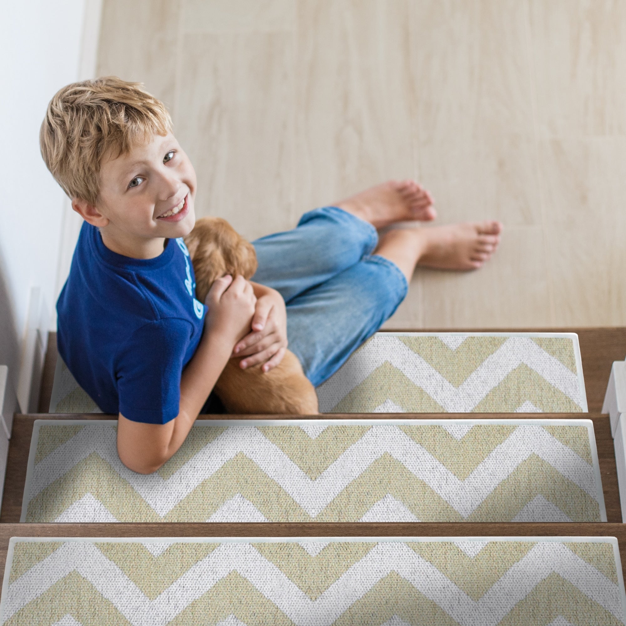 Sussexhome Traverse Design 9 X 28 Stair Treads 70 Cotton Anti Slip Carpet Strips For Stairs With Double Adhesive Tape