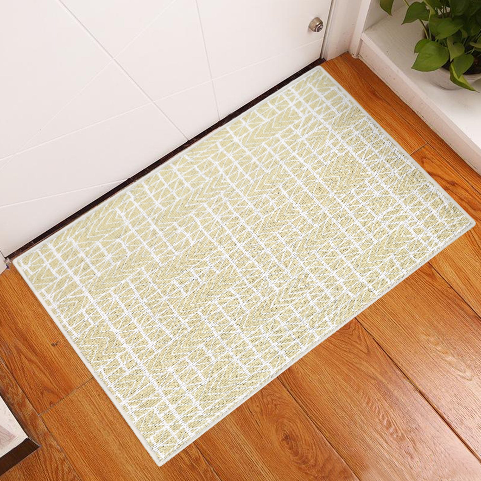 Hudson Collection 2 X 3 Foot Rug Runner Thin Non Slip Area Rug Cotton Indoor Rug For Front Door Foyer Rug For Entryway