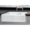 Sutton Place Fireclay 33 L X 18 W Double Basin Farmhouse Kitchen Sink In White