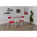 Sutton 3 Piece Space Saver Bistro Set With Glass Top Table And Vinyl Padded Chairs