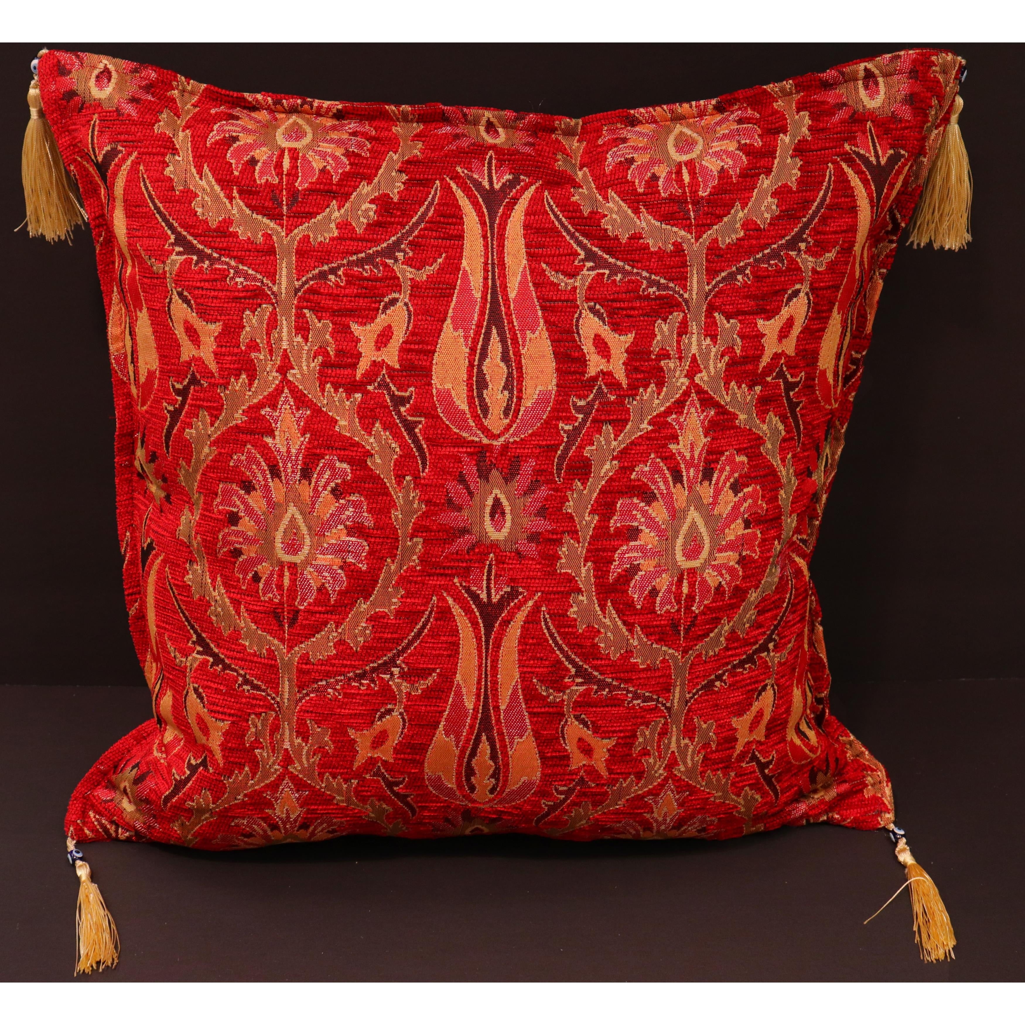 Suzani Tulip Chenille Turkish Decorative Pillow