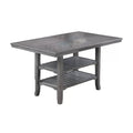 Suzy Counter Height Table 2 Slatted Shelves Gray Rubberwood 64 Inch