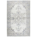 Panache Grey Central Medallion Pattern Distressed Area Rug 710 X 1010 710 X 1010