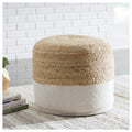 Signature Design By Ashley Sweed Valley Natural White Pouf