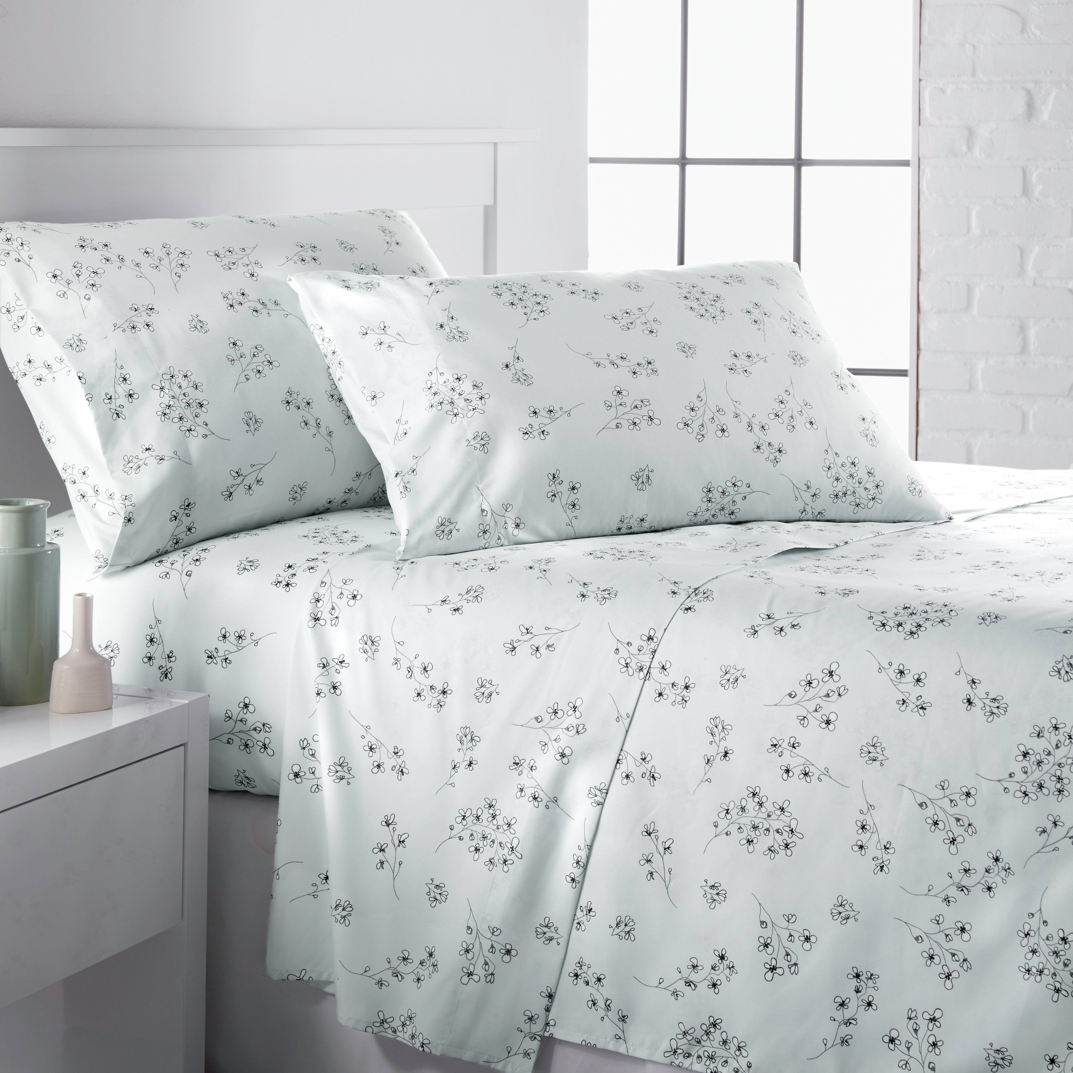 Sweet Floral Premium Comfort 4 Piece Printed Sheet Set