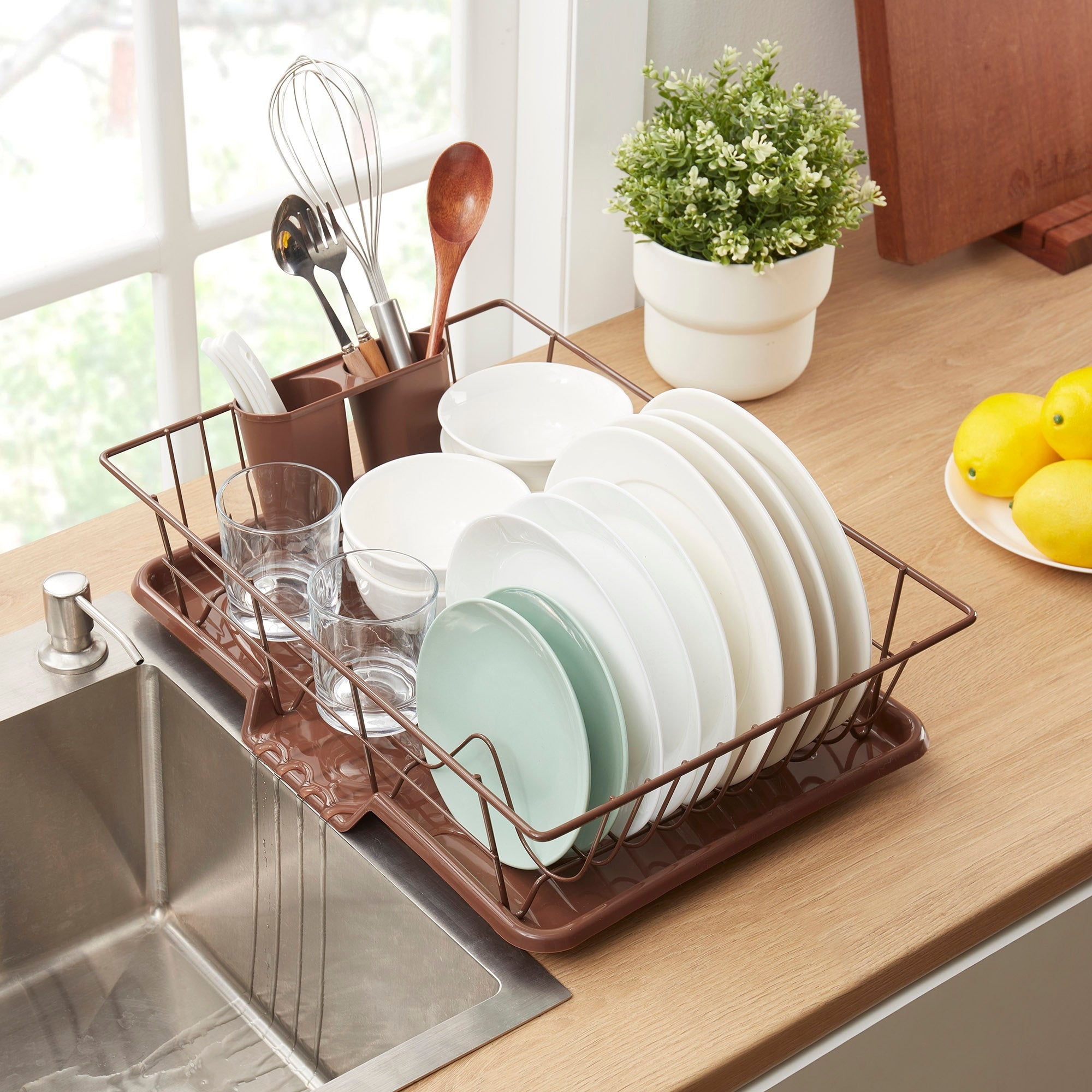 Sweet Home Collection Bronze 3 Piece Dish Drainer Set