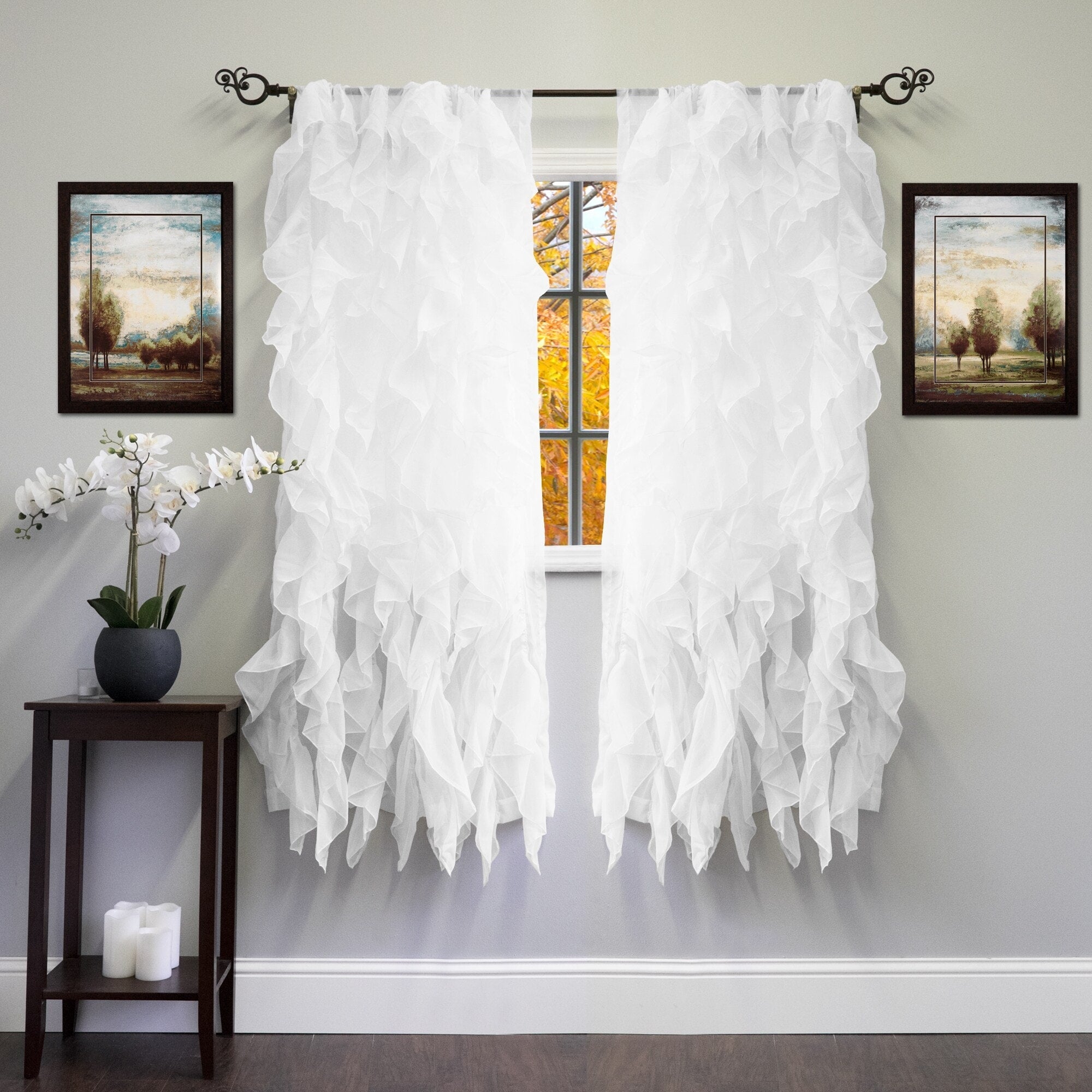 Voile 50 X 63 Vertical Ruffle Tier Window Curtain Panel 50 X 63