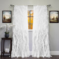 Sheer Voile Ruffled Tier Window Curtain Panel 50 X 84