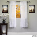 White Ivory 56 Inch X 63 Inch Knit Lace Bird Motif Window Curtain Panel 56 X 63