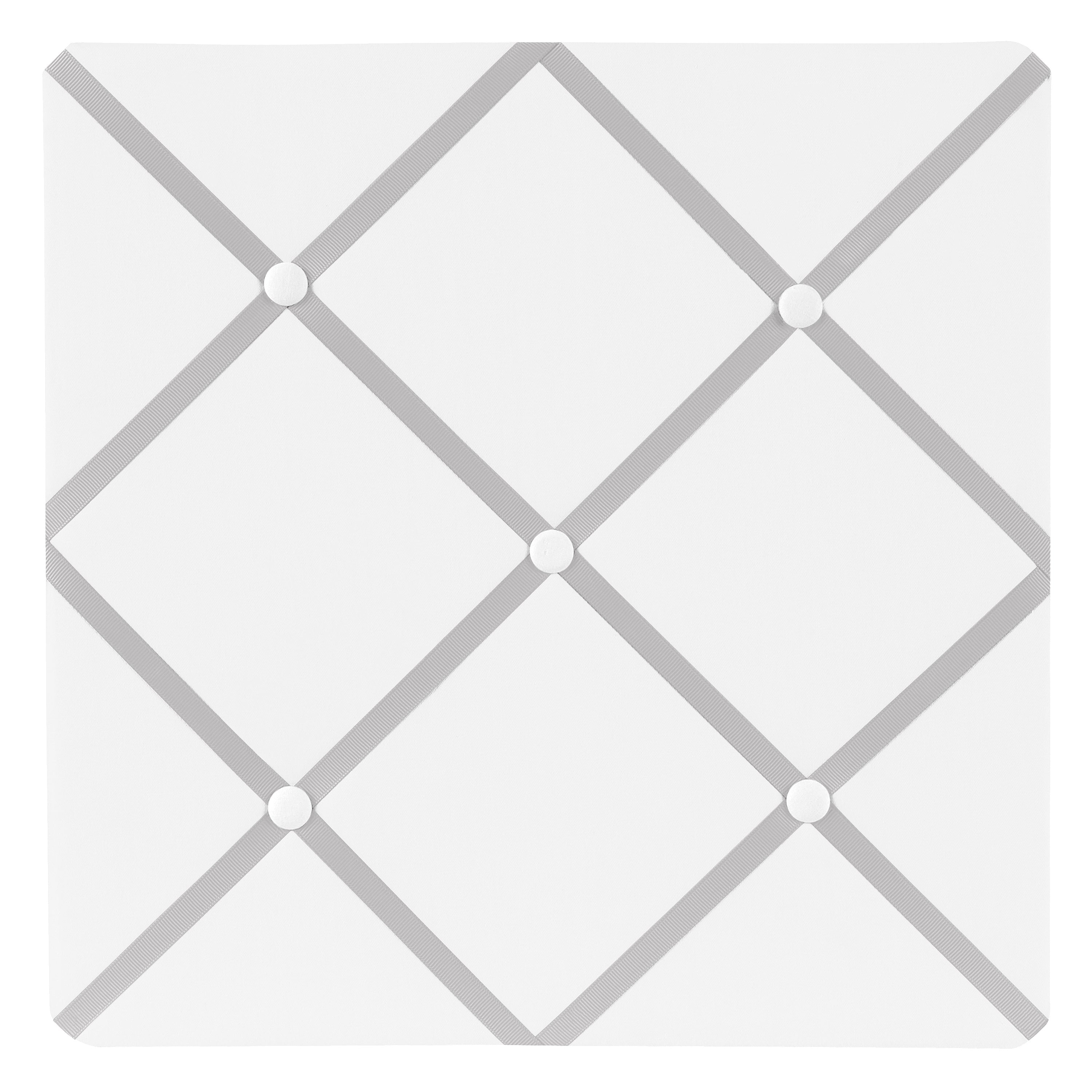 Sweet Jojo Designs Hotel White And Grey Fabric Memory Board