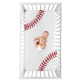 Sweet Jojo Designs Baseball Collection Boy Photo Op Fitted Crib Sheet Red And White Americana Sports