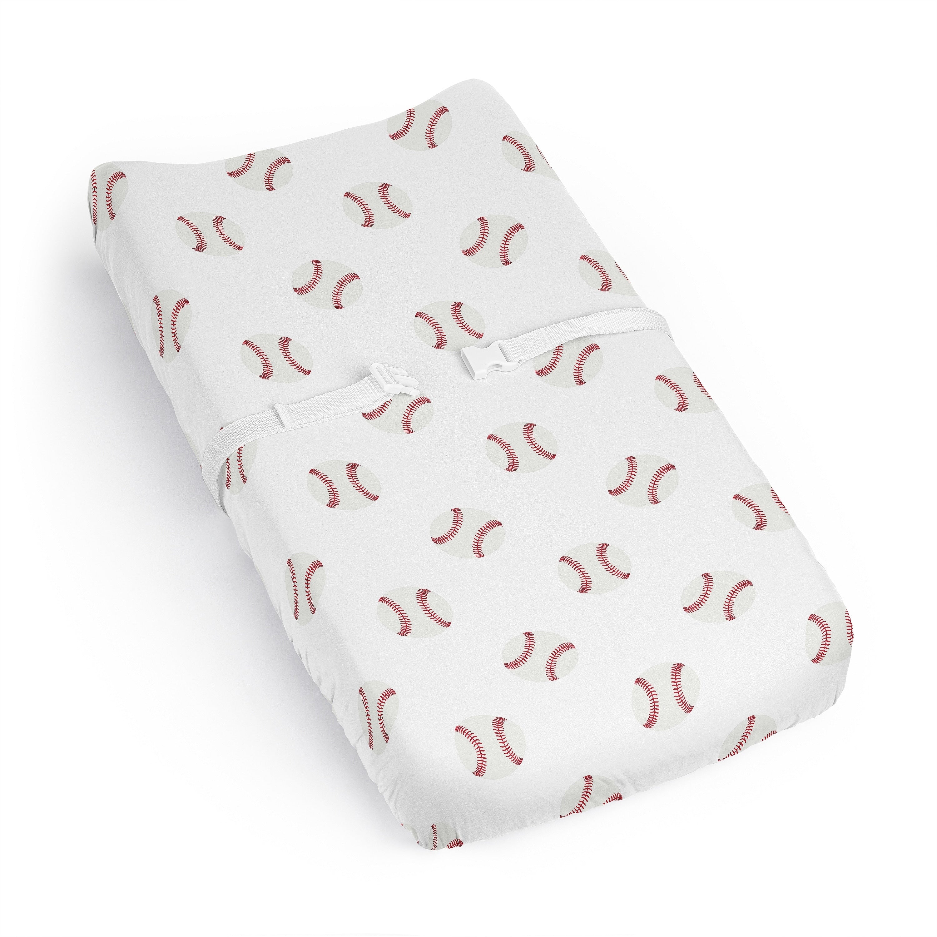 Sweet Jojo Designs Baseball Sports Boy Changing Pad Cover Sheet Red White Americana Sport For The Base Balls Patch Collection