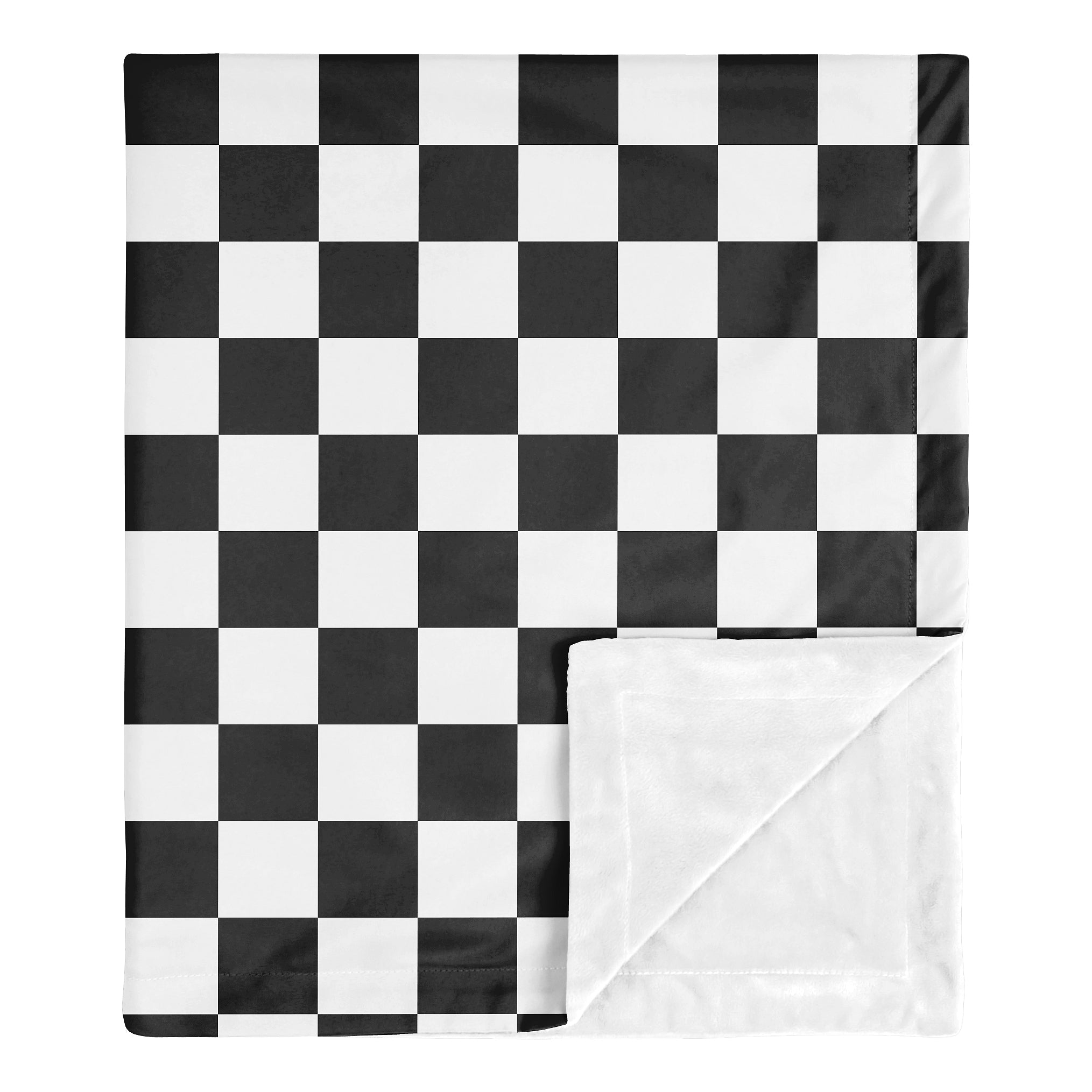 Sweet Jojo Designs Black White Gingham Checkered Plaid Boy Girl Unisex Gender Neutral Baby Receiving Security Swaddle Blanket